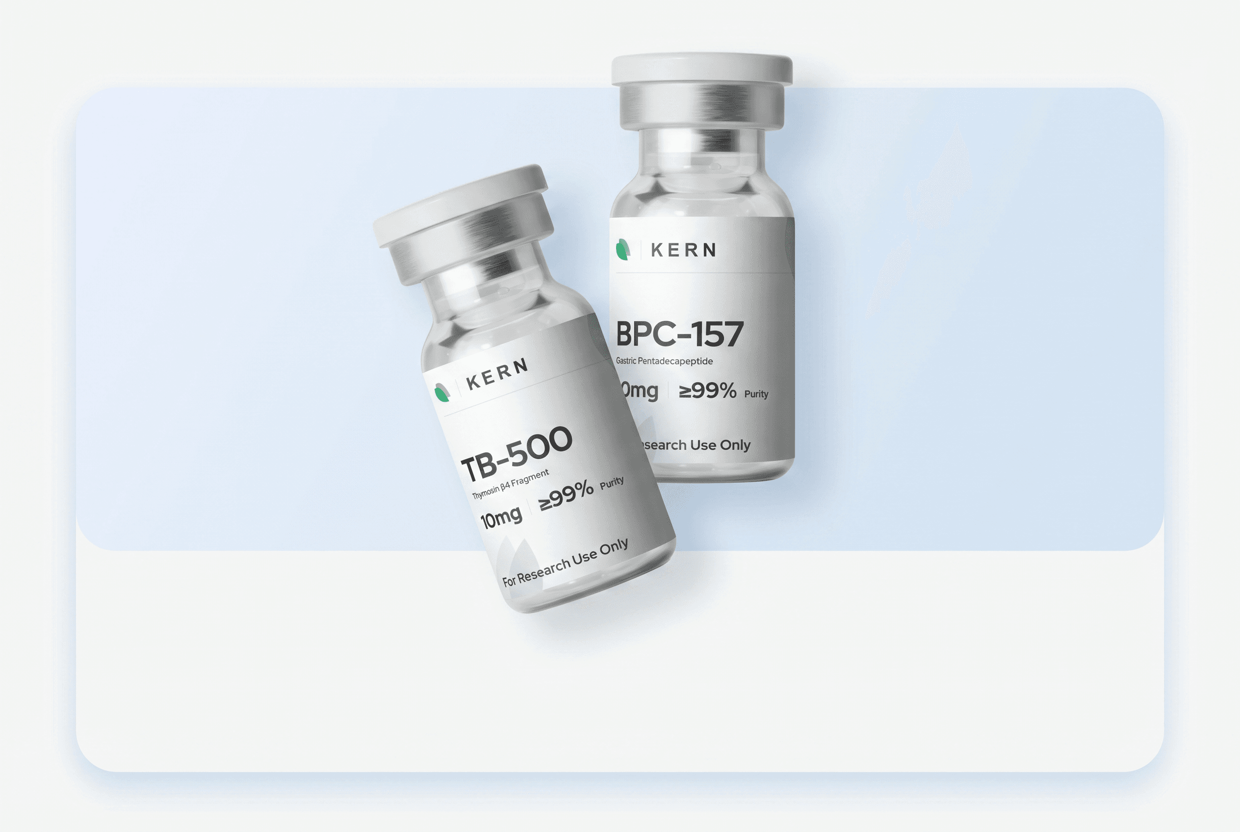 Kern research peptide vials and reference material